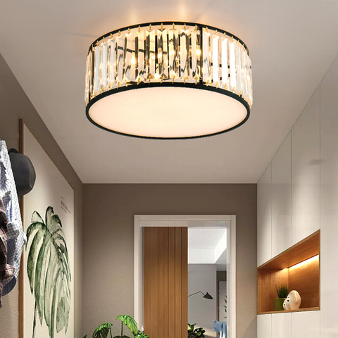 Plafonnier Led en cristal noir au design créatif moderne, luminaire décoratif d'intérieur, idéal pour un salon, une chambre à coucher, une cuisine, une salle à manger ou un couloir ► Photo 1/6