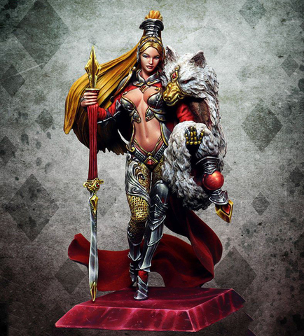 Figurine en résine 1/24, ancien support de guerrier féminin avec modèle d'épée, Kit de construction de figurines non assemblées et non peintes ► Photo 1/2
