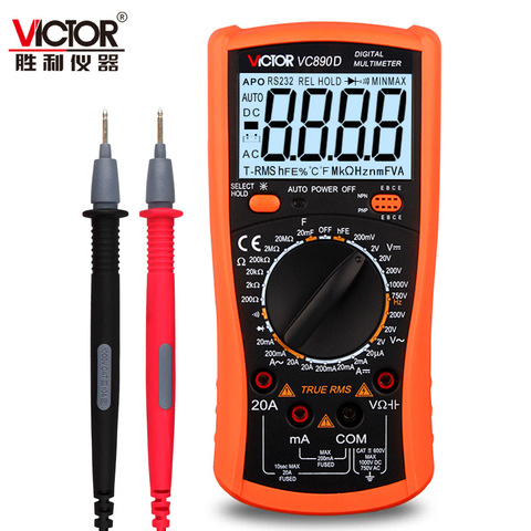 VICTOR – multimètre numérique professionnel VC890D/VC890C, True RMS, condensateur 20mf, mesure des courants 20a ► Photo 1/6