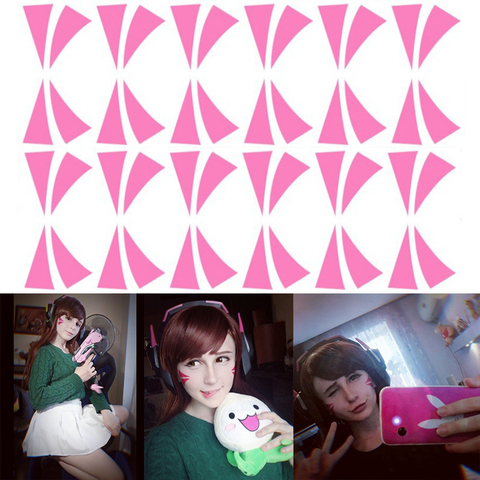 3 Styles Dva autocollants Cosplay accessoire accessoire étanche tatouage autocollant mignon visage Logo D.va ► Photo 1/6