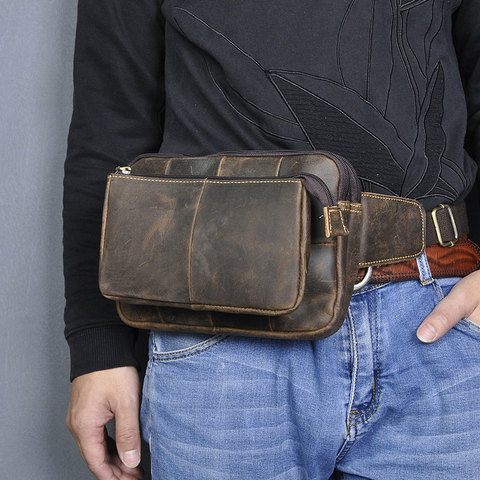 Sac à bandoulière en cuir pour hommes, nouvelle qualité, ceinture de voyage, sac à bandoulière Design pour tablettes téléphone 8 pouces, pochette pour hommes décontracté ► Photo 1/6