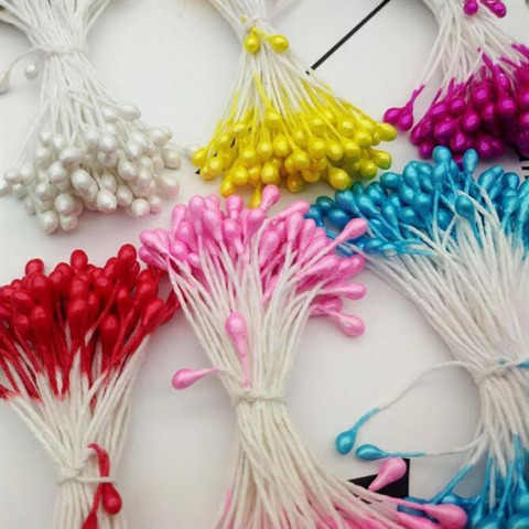 Mini tiges de fleurs artificielles en perles, 100/lot, fleurs pour décoration de mariage ► Photo 1/6