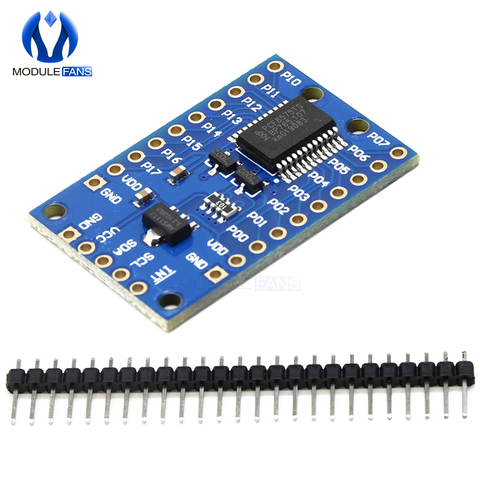 Module d'extension e/s, DC 2.5-5.5V, PCF8575 IIC I2C, 16 bits, pour relais UNO R3, Buzzer, avec tête de broche, LED ► Photo 1/6