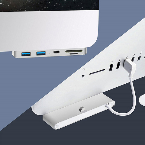 Répartiteur adaptateur hub 3 ports usb 3.0 en alliage d'aluminium, avec lecteur de carte SD/TF, pour iMac 21.5 27 PRO Slim, ordinateur Unibody ► Photo 1/6