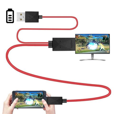 Adaptateur Micro-USB vers HDMI, 6.5 pieds MHL, câble convertisseur 1080P HDTV pour appareils Android, Samsung Galaxy S3 S4 S5 Note 3 Note 2 No ► Photo 1/6