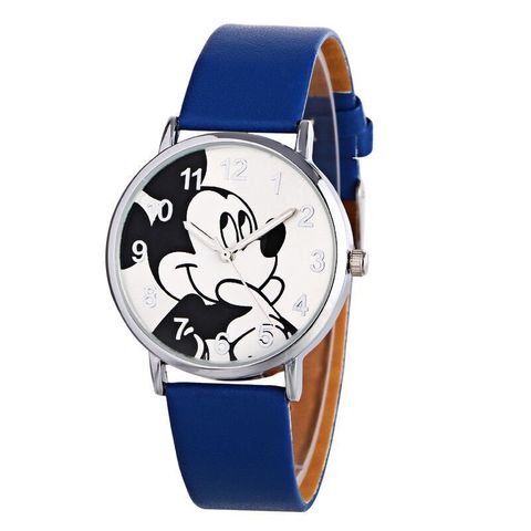 Montre à Quartz pour enfants, jolie montre-bracelet en cuir pour filles Mickey pour garçons et filles ► Photo 1/6