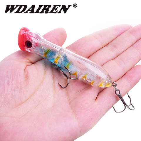 WDAIREN 85mm 11g Popper Topwater Pêche Leurre Dur Flottant Artificielle 3D Série Wobbler Appât peche Pêche S'attaquer FA-208 ► Photo 1/6