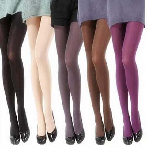 Femmes 80D velours Multi couleur filles bas anti-crochet collants sans pied bas danse collants femme hiver ► Photo 1/6