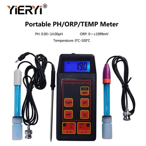 Yieryi – mesure de température Portable 3 en 1, haute précision, pH/mV + électrodes pH et ORP remplaçables + sonde de température ► Photo 1/1