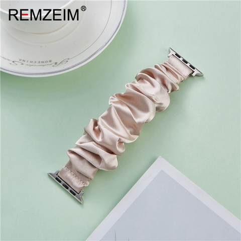 Scrunchie élastique Bracelet de montre pour Apple Watch 6 5 4 bande 38mm 42mm 40mm 44mm coloré populaire femmes Bracelet pour iwatch 3 2 1 ► Photo 1/6