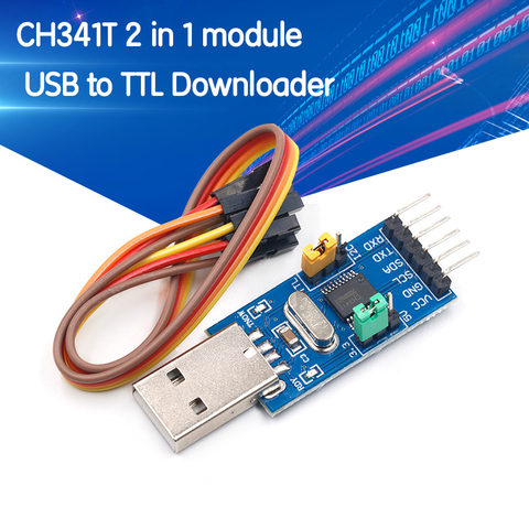 CH341T module 2 en 1 3.3V 5V USB vers I2C IIC UART USB vers TTL chargeur de port série à puce unique ► Photo 1/6