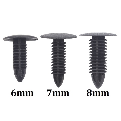 30 pièces en plastique noir Rivets Clips pour 6mm 7mm 8mm Auto attaches voiture coffre toit porte Clips de fixation de garniture véhicule universel ► Photo 1/6