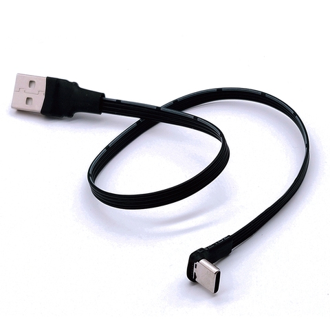 Câble de données USB2.0 à double coude Ultra-fin de type c, 5CM – 100CM, chargeur Po à court terme portable et universel ► Photo 1/5