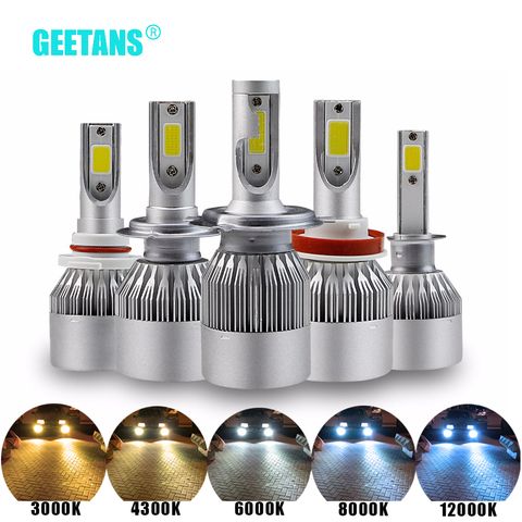 Vente chaude! H7 H4 H13 H11 H1 9005 9006 HB2 HB3 HB5 H1 H3 LED COB 72 W Voiture LED Phares Ampoule Lampe de Tête Léger Brouillard Blanc 6000 K DH ► Photo 1/6