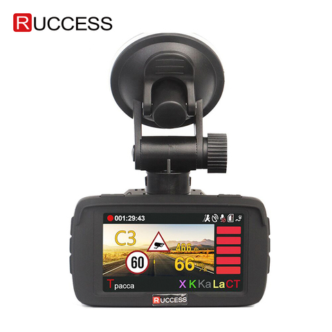 RUCCESS Ambarella Vidéo Enregistreur 3 dans 1 DVR GPS Détecteur de Radar Full HD 1296 p Speedcam Voiture Caméra Anti Radar détecteurs Dash Cam ► Photo 1/6