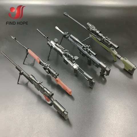 6 pièces/ensemble 1/6 AWM MK14 DSR PSG-1 SVD TAC Sniper fusil arme assemblage jouet pistolet modèle pour figurine ► Photo 1/6