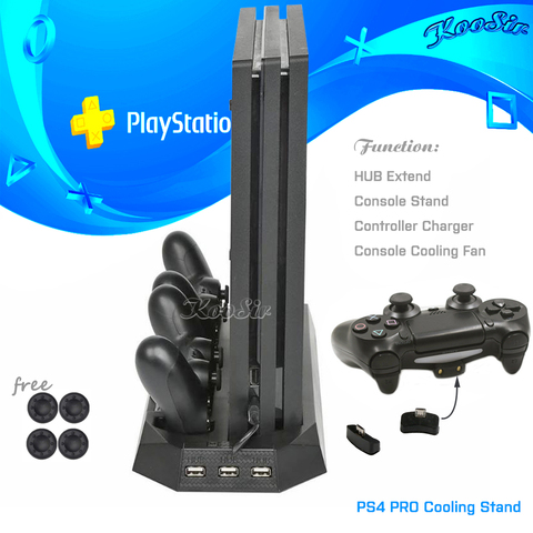 PS4 PRO Console support de refroidissement Vertical PS 4 double contrôleur Station de charge et 3 ports HUB pour Sony PlayStation 4 PRO jeux ► Photo 1/6