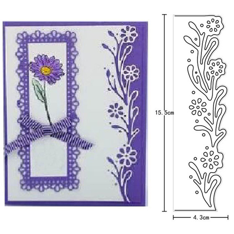 Matrices de découpe en métal, matrices de découpe en métal, fleurs sauvages, bordure de bande, matrices de Scrapbook, couteau en papier artisanal, moule de lame, poinçon, pochoirs ► Photo 1/4