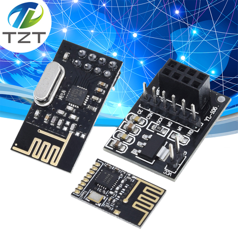 Émetteur-récepteur sans fil TZT NRF24L01 + Module d'antenne 2.4GHz pour carte de plaque d'adaptateur de prise de microcontrôle pour arduino ► Photo 1/6