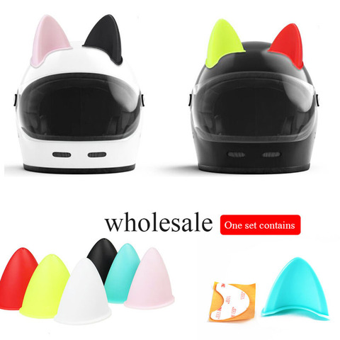 Voiture moto casque chat oreilles autocollants Motocross plein visage hors route casque décor fournitures Halloween fête Cosplay accessoires style ► Photo 1/6