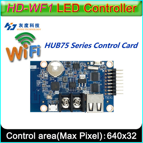 HD-WF1 HUB75 polychrome LED carte de contrôle de signe, texte et photo carte de contrôle d'affichage, ne supporte que conventionnel IC,ICN2038S,5020 ► Photo 1/2