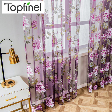 Rideaux transparents de luxe pour salon la chambre cuisine Tulle pour fenêtres Voile fil rideaux rideaux pour chambre violet ► Photo 1/6