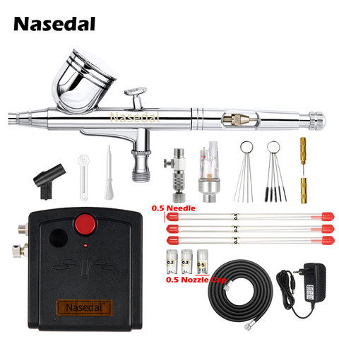 Nasedal – compresseur d'aérographe à double Action 0.3mm avec fonction d'arrêt automatique, Kit NT-66B pour modèle de Nail Art/gâteau/peinture automobile ► Photo 1/6