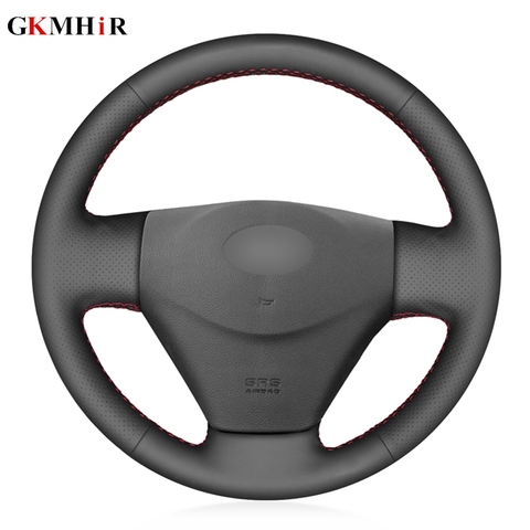 Housse de volant de voiture en cuir PU artificiel noir | Pour Hyundai Getz (Facelift) 2005-2011 Accent 2006-2011 Kia Rio Rio5 ► Photo 1/6