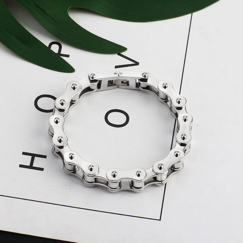 Bracelet de motard en titane et acier pour hommes et femmes, chaîne Punk, bijoux de moto, vente en gros ► Photo 1/6