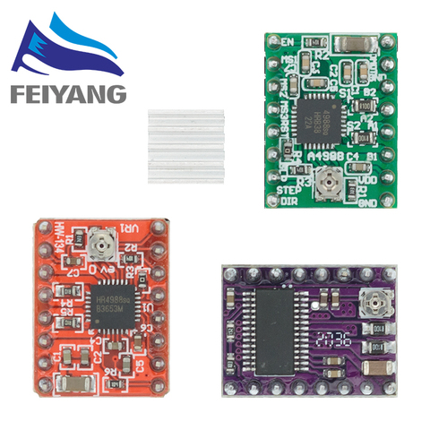 Pièces d'imprimante 3D Reprap A4988 DRV8825, 100 pièces, Module de pilote de moteur pas à pas avec dissipateur thermique, steepstick Compatible DRV8825 ► Photo 1/6