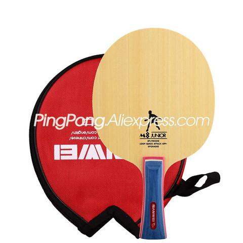 SANWEI – raquette de Tennis de Table M8, 5 lames en bois, sac rond gratuit et bande de bord ► Photo 1/4