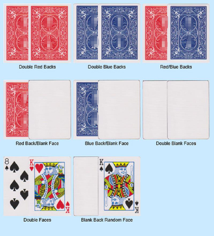 8 cartes magiques, tours magiques, Double Face/dos/vide, rouge/bleu, spécial Gaff, pour accessoires de magicien ► Photo 1/6