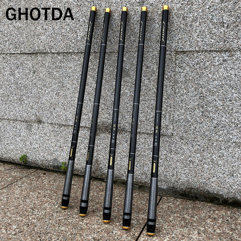 GHOTDA 3.6M-7.2M canne à pêche télescopique haute teneur en carbone Portable Super dur tige de courant ► Photo 1/6