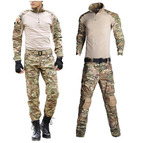 Hommes en plein air Airsoft Paintball vêtements militaire tir uniforme tactique Combat Camouflage chemises hommes pantalons armée Germen uniforme ► Photo 1/6