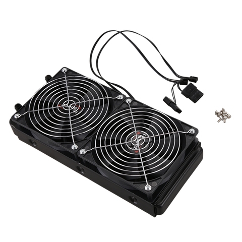 Aluminium 240mm 10 tuyau refroidissement par eau refroidi rangée échangeur de chaleur radiateur avec ventilateur pour CPU PC système de refroidissement par eau ► Photo 1/6