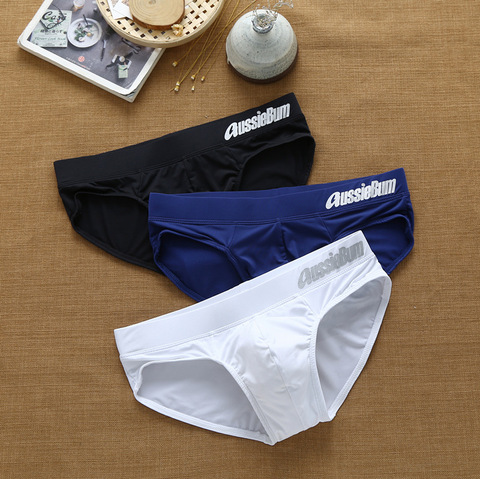 Homme slips lait soie taille basse elastique stéréo confort aussiebum ► Photo 1/5