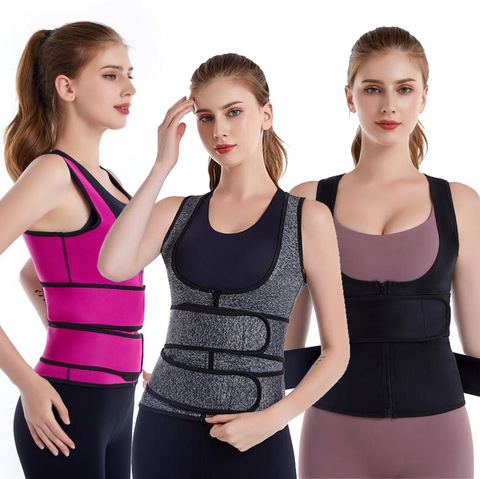 Gilet d'entraînement en néoprène pour femmes, Corset amincissant à la taille, gaine de modelage, 2 ceintures, vente en gros ► Photo 1/1