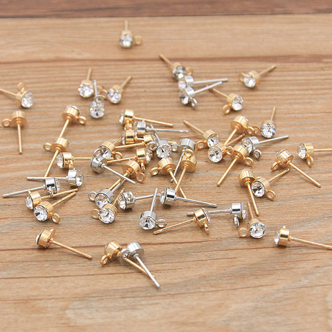 50pcs 6*15mm 2 couleur bricolage boucle d'oreille résultats avec brique boucles d'oreilles fermoirs bijoux faisant des accessoires fer crochet Earwire bijoux ► Photo 1/6