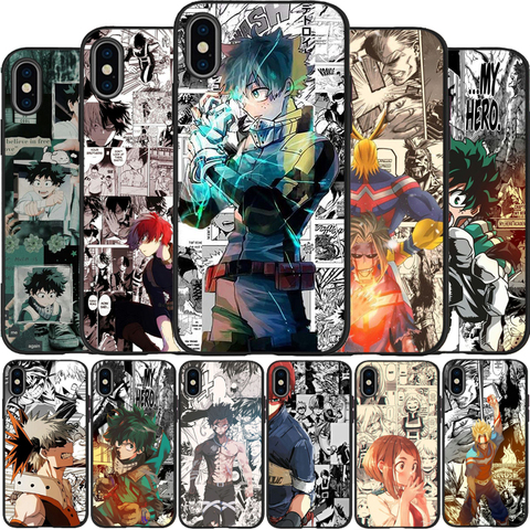 Japon Anime Mon Héros Universités Silicone Souple TPU noir Téléphone étui pour iphone 5 5S SE 6 6plus 7 8 plus X XS XR XS Max 11 Pro Max ► Photo 1/6
