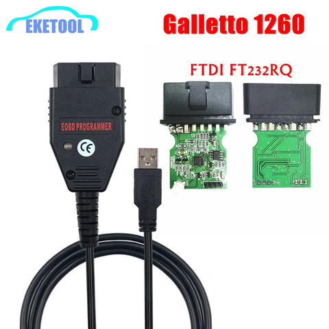 Galletto 1260 FTDI FT232RQ EOBD ECU programmeur lu écrire voiture ECU clignotant fonctionne pour multi-voiture OBDII Diagnostic multilingue ► Photo 1/6