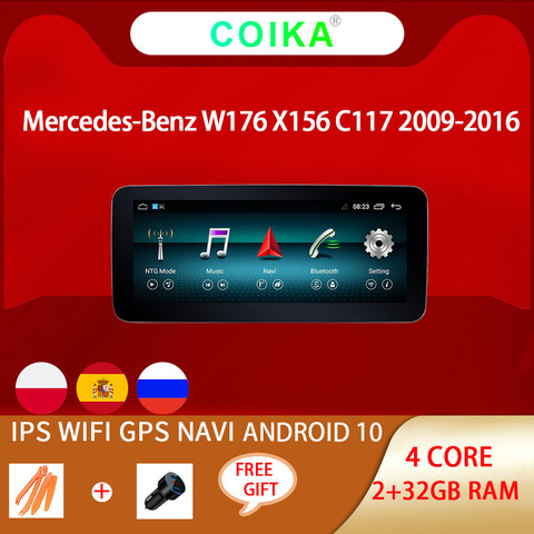 Autoradio Android, 2 go/32 go RAM, BT, écran IPS, navigation GPS, Google WIFI, lecteur multimédia pour voiture mercedes-benz W176, X117, X156 (2013 – 2022) ► Photo 1/6