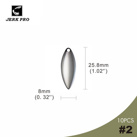 JERK PRO – lot de 10 pièces d'appâts pour la pêche, taille 2, lames de feuilles de saule en acier lisse, Spinnerbait ► Photo 1/3