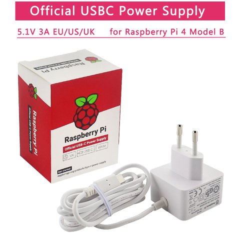 Raspberry Pi 4 USB-C officiel adaptateur secteur 5.1V 3A alimentation 1.5m 18 AWG câble chargeur d'alimentation pour Raspberry Pi 4 modèle B ► Photo 1/6