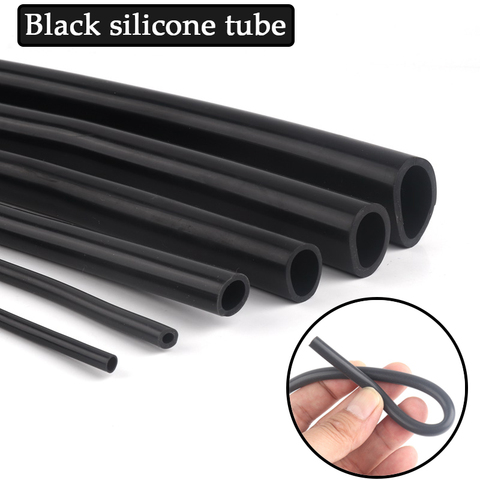 Tube en Silicone noir de qualité alimentaire, tuyau Flexible pour pompe à Air, 1M, tuyau en caoutchouc souple pour Aquarium, de haute qualité résistant à la chaleur ► Photo 1/6