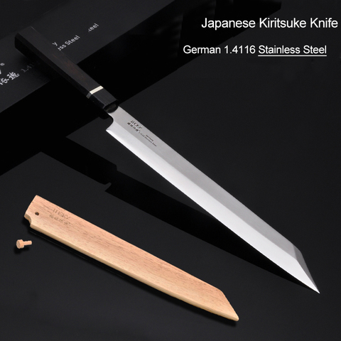 Couteau à Sushi japonais | 24, 27, 30cm cuisine allemande 1.4116 Filet de poisson en acier inoxydable du japon, Sashimi Kiritsuke cuisine 5,1,2G ► Photo 1/6