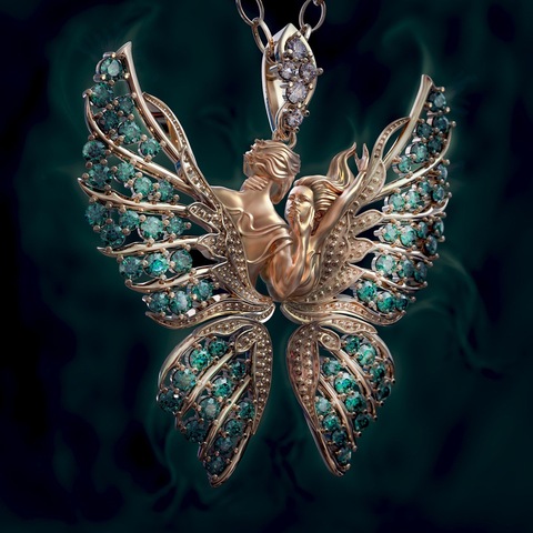 2022 offre spéciale nouveau ange ailes collier pour femmes cristal papillon collier vent hommes et femmes amour colliers cadeau breloque bijoux ► Photo 1/6