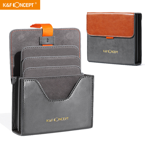 K & F Concept – étui pour filtre d'objectif rond ou carré de 5.12 pouces, sac de transport en cuir, pochette pour filtres ND CPL ► Photo 1/6