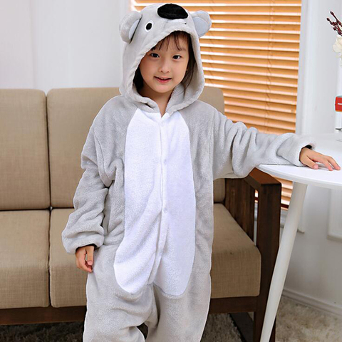 Combinaison pour enfants gris, vêtements de nuit, motif de dessin animé, Koala Kigurumi, vêtements animaux mignons pour filles et garçons ► Photo 1/6