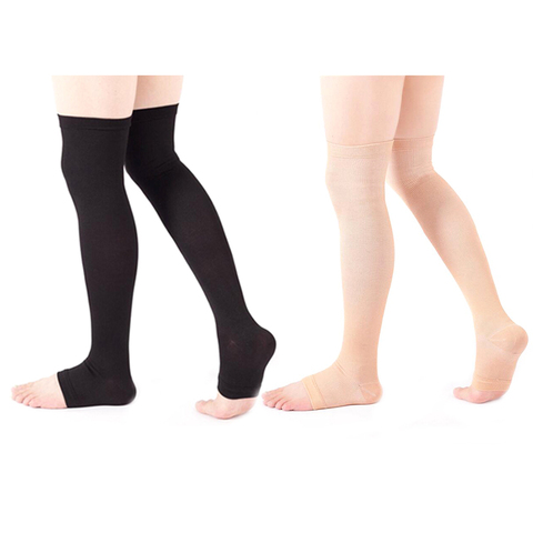 Chaussettes de Compression Thight haute pression bout ouvert varices bas hommes femmes ► Photo 1/6