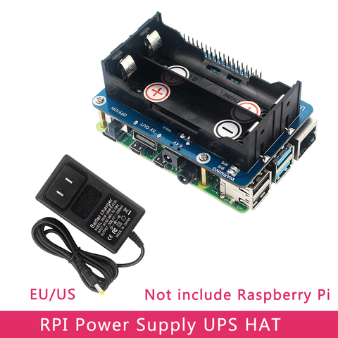 Alimentation sans interruption UPS chapeau Stable 5V puissance de sortie pour framboise Pi 4 modèle B/3B +/3B ► Photo 1/6